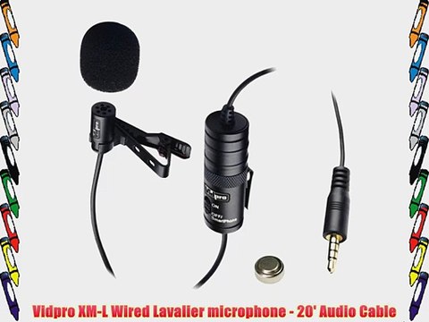 Canon EOS Rebel T5i Digital Camera External Microphone Vidpro XM-L Wired Lavalier microphone
