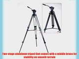 Acebil i-605DX 2-Stage Compact Lightweight Aluminum Video Tripod with #605 65mm Ball Leveling