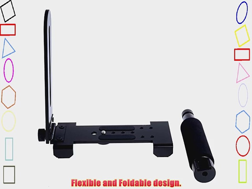 Neewer Aluminum Foldable Video Action Stabilizing Handle Grip Bracket with Cold Shoe and 1/4