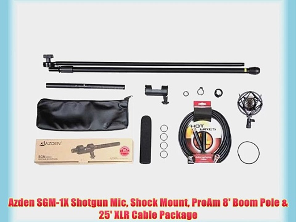 Azden SGM-1X Shotgun Mic Shock Mount ProAm 8' Boom Pole