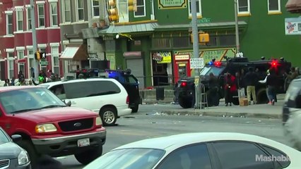 Baltimore's night of chaos ends in flames _ Mashable (1080p)