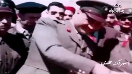 عبد الناصر يرفع علم مصر فوق قاعدة الشلوفه المحرره ويضع حجر اساس مسجدها 1956