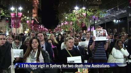 Eleventh hour vigil in Sydney for death row Australians