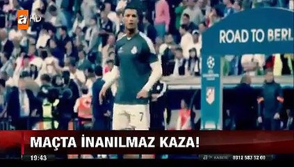 Ronaldo'nun topa vurduktan sonra yıkıldığı an çektiği şut Tribündeki çocuğun suratında patladı