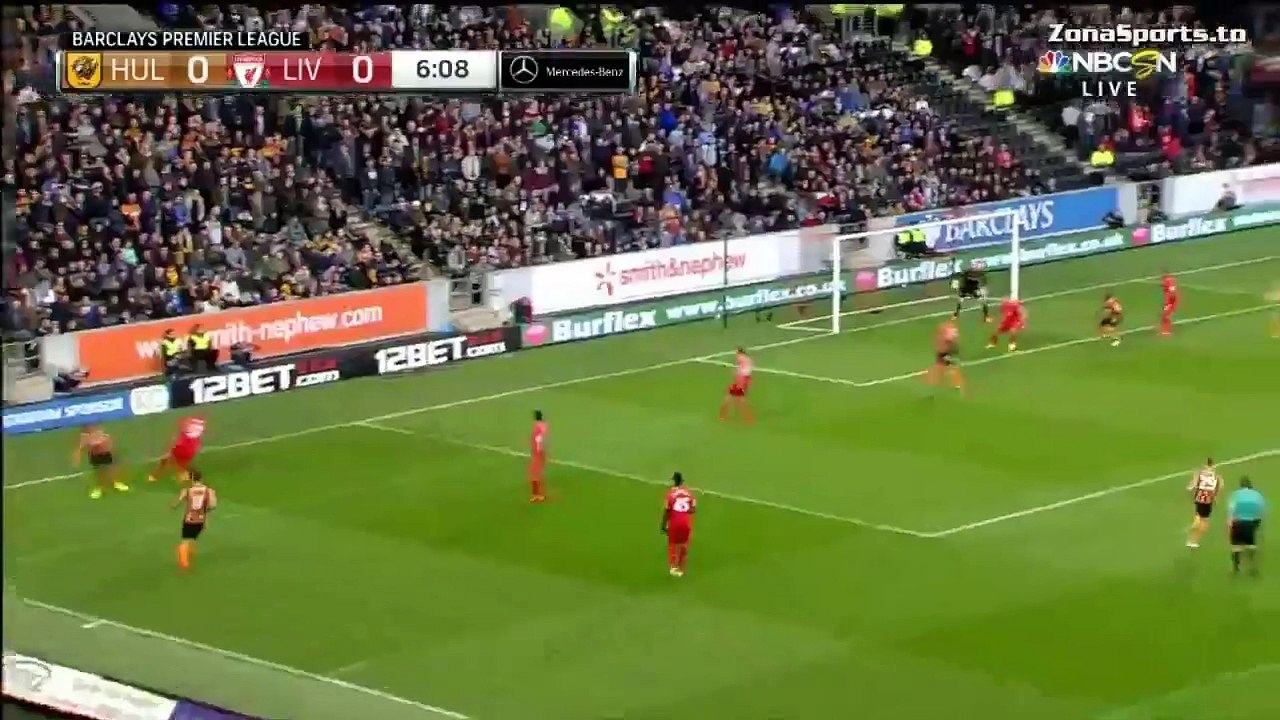 Hull City vs Liverpool N'Doye big header chance 28.04.2015.
