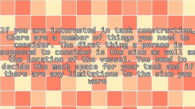 Factors To Determine For Tank Construction
