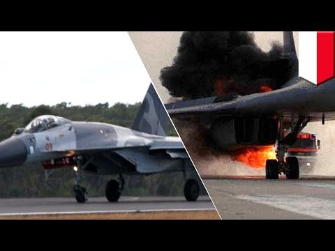 F-16 fighter jet bursts into flames on Indonesian runway, pilot only just escapes