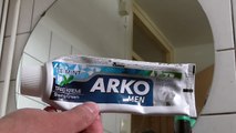 Shave with Timor razor and Arko shaving cream/Also talking about soccer