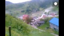 Video: Landslide destroys house in Bosnia as heavy floods hit Balkans