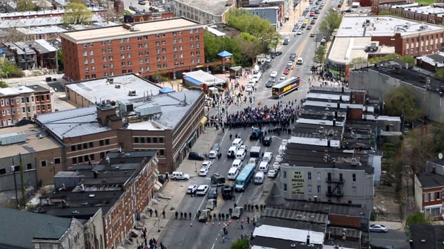 Aftermath of Baltimore riots from above