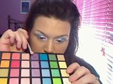 pink purple and blue makeup tutorial using 80 colour palette