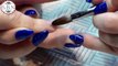 Acrylic Nails l Glitter & Blue French l Nail Design