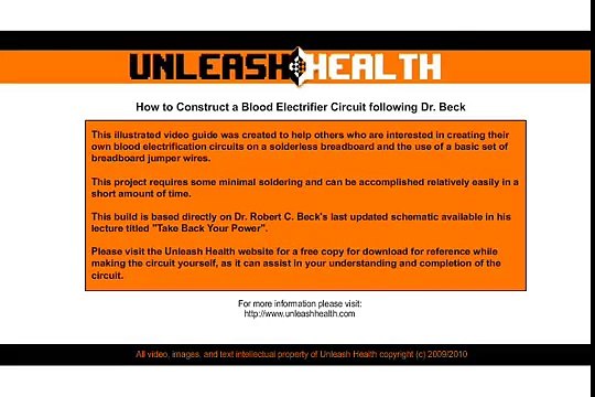 How to Construct a Blood Electrifier Circuit following Dr. Beck