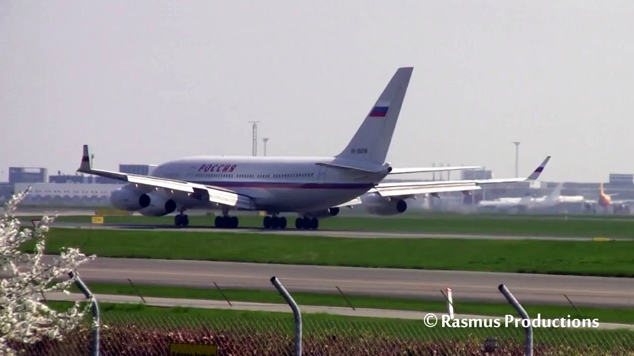 Ilyushin IL62, IL76, IL96 - President Putin landing at Copenhagen Airport!
