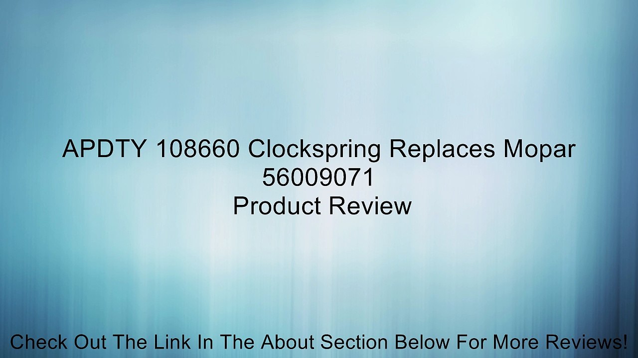 APDTY 108660 Clockspring Replaces Mopar 56009071 Review