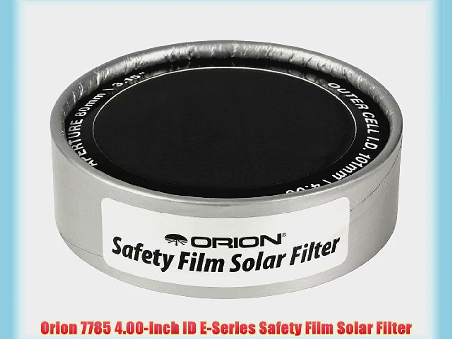 Orion 07737 6.58Inch ID Full Aperture Glass Telescope Solar Filter Silver