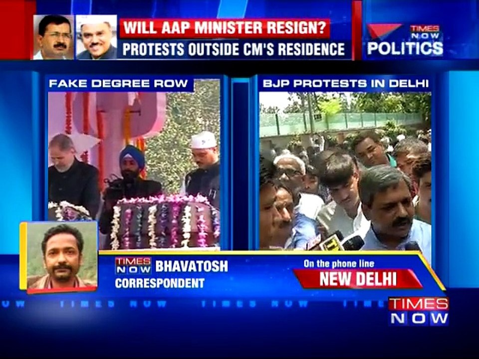 BJP protest against Delhi Law Min