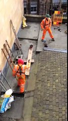 Bored Construction Workers Having Fun