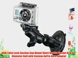 RAM-B-166-A-GOP1U: RAM Twist Lock Suction Cup Mount Short Double Socket Arm