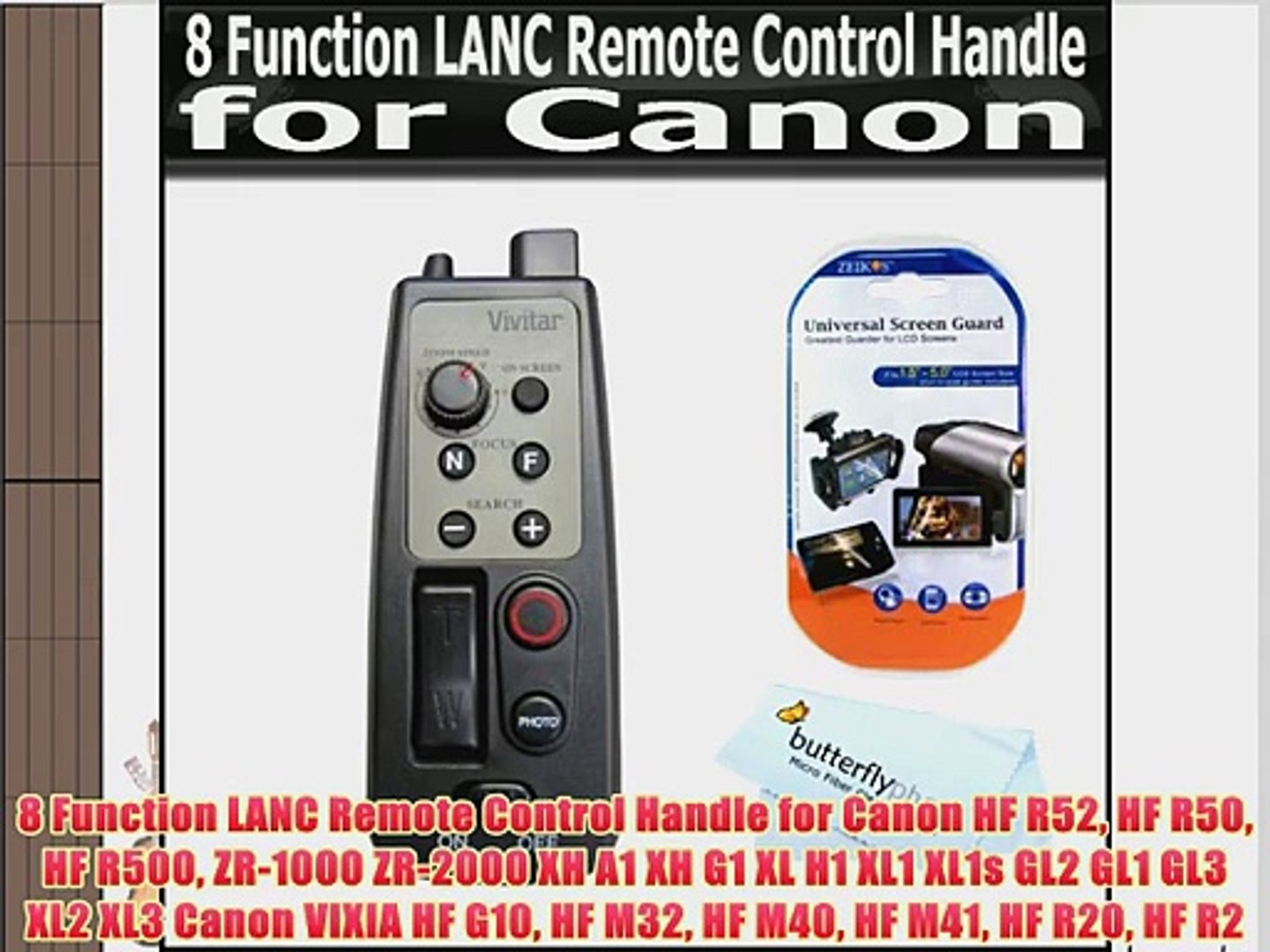 8 Function Lanc Remote Control Handle For Canon Hf R52 Hf R50 Hf R500 Zr 1000 Zr 00 Xh A1 Video Dailymotion