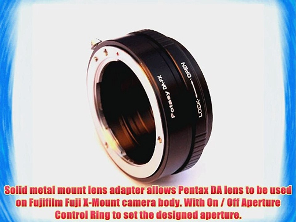 Fotasy Pro Pentax DA K Mount lens to Fujifilm FX Mount Camera Adapter