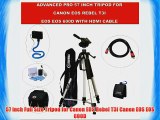Advanced Pro 57 inch tripod for Canon EOS Rebel T3i Canon EOS 600D with HDMI Cable Case and