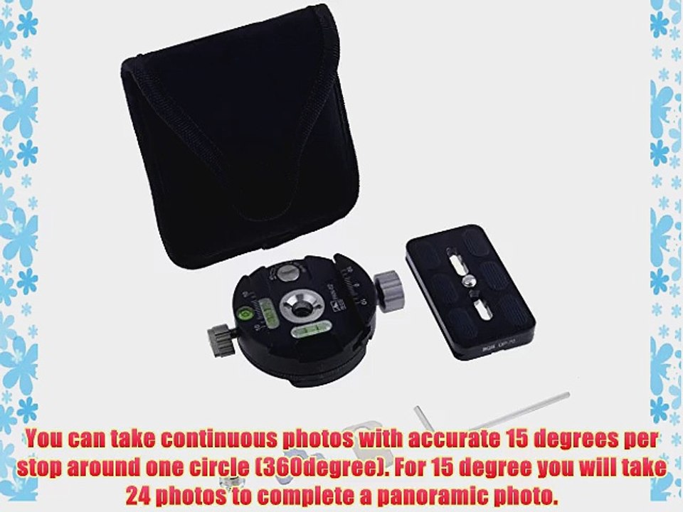Neewer? 15? Indexing 360? Panoramic Panorama Fluid Panning Rotator Tripod Clamp with Arca Dovetail
