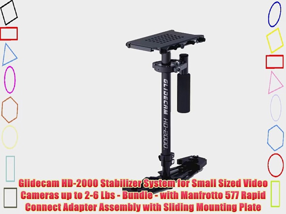 Glidecam HD-2000 Stabilizer System for Small Sized Video Cameras up to 2-6 Lbs - Bundle - with