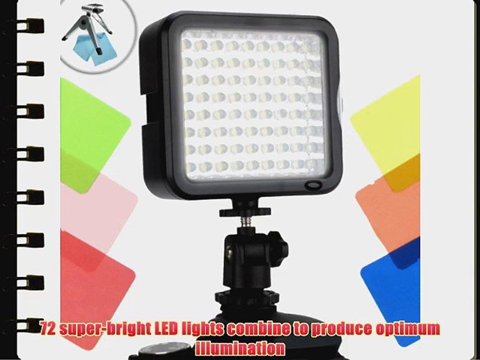 ENHANCE VidBRIGHT Dimmable Digital Camera Light Panel with 72 High-Power LED Lights  Hot Shoe
