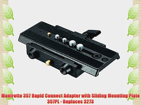 Manfrotto 357 Rapid Connect Adapter with Sliding Mounting Plate 357PL - Replaces 3273
