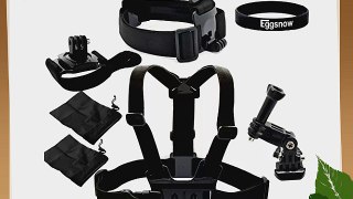 Eggsnow Head Strap   Chest Belt Harness Strap   360 Swivel Wrist Strap   2 Pouch for Gopro