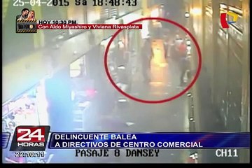Delincuente balea a directivos de centro comercial en Cercado de Lima