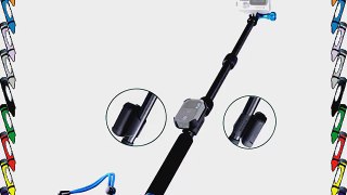 Smatree SmaPole T1 All-aluminum Gopro Handheld Pole integrated with a Tripod Mount (12?to 28?