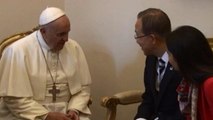 El papa Francisco y Ban Ki-moon hablan sobre el cambio climático