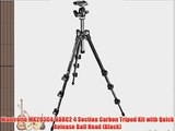 Manfrotto MK293C4-A0RC2 4 Section Carbon Tripod Kit with Quick Release Ball Head (Black)