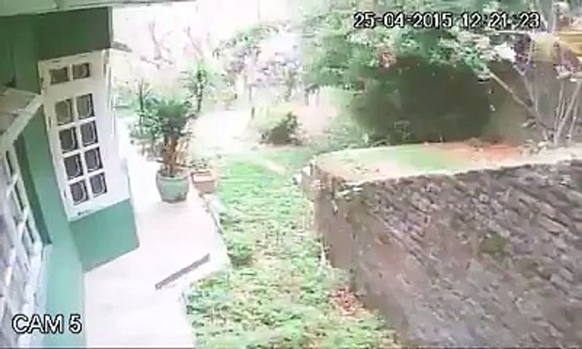 Nepal Earthquake 25 April - Security cam footage of my cousin's place
