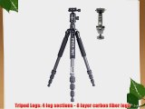 Dolica ZX600B103 60 Carbon Fiber Tripod Kit with Ball Head and Professional Pistol Grip Head