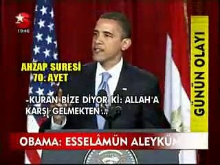 President Obama Reading Quran & Praising Islam