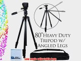 80 Inch Elite Series Professional Heavy Duty w/ Angled Legs Action Camcorder Tripod For Sony