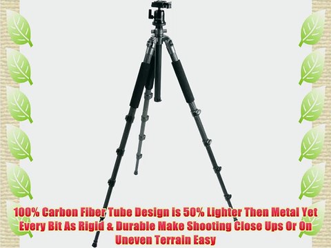 Polaroid 75 Pro Carbon Fiber Tripod With Removeable Ballhead Includes Deluxe Tripod Carrying