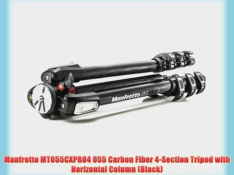 Manfrotto MT055CXPRO4 055 Carbon Fiber 4-Section Tripod with Horizontal Column (Black)