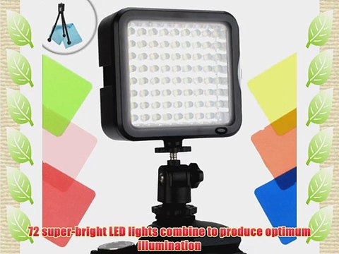 ENHANCE VidBRIGHT Dimmable Digital Camera Light Panel with 72 High-Power LED Lights Hot Shoe