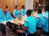 Chelsea players display football skills at dinner table