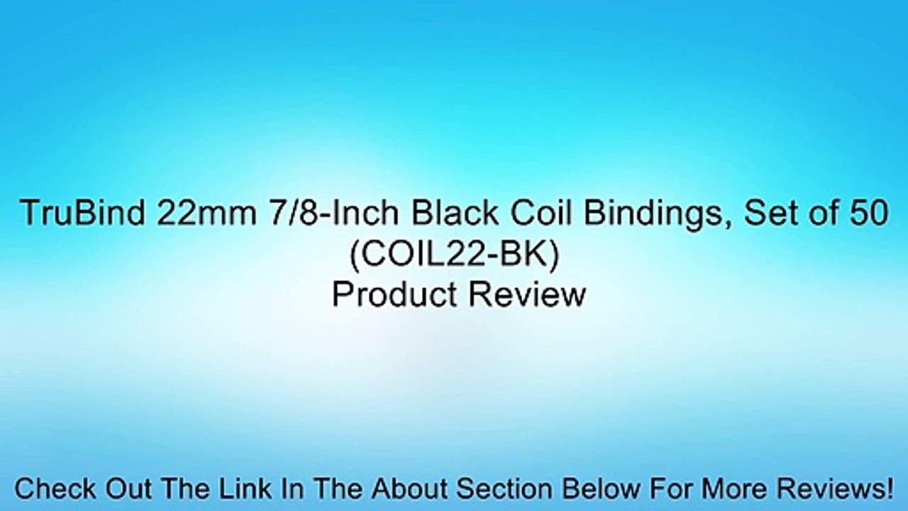 TruBind 22mm 7/8-Inch Black Coil Bindings, Set of 50 (COIL22-BK) Review