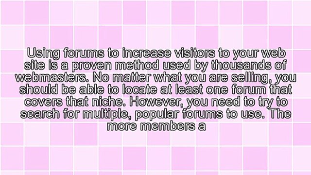 Using Internet Forums To Generate Site Traffic