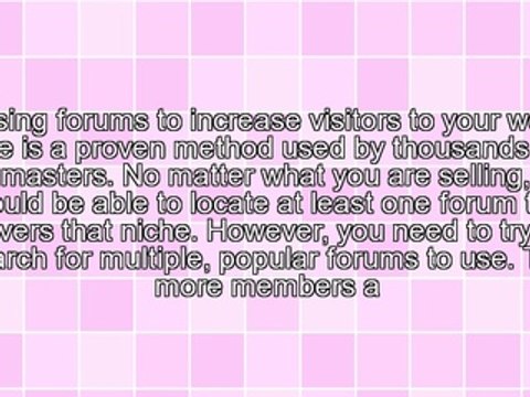 Using Internet Forums To Generate Site Traffic