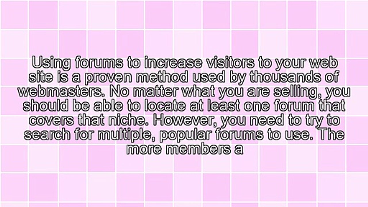 Using Internet Forums To Generate Site Traffic
