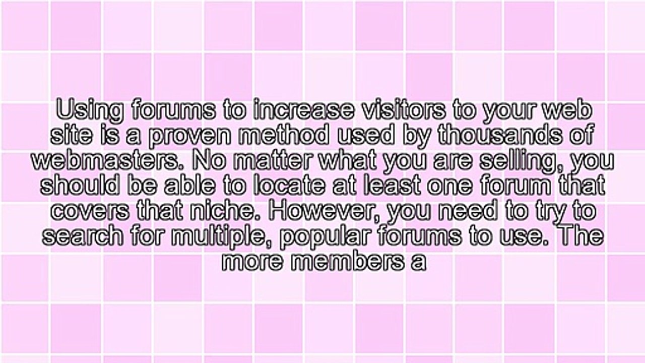 Using Internet Forums To Generate Site Traffic