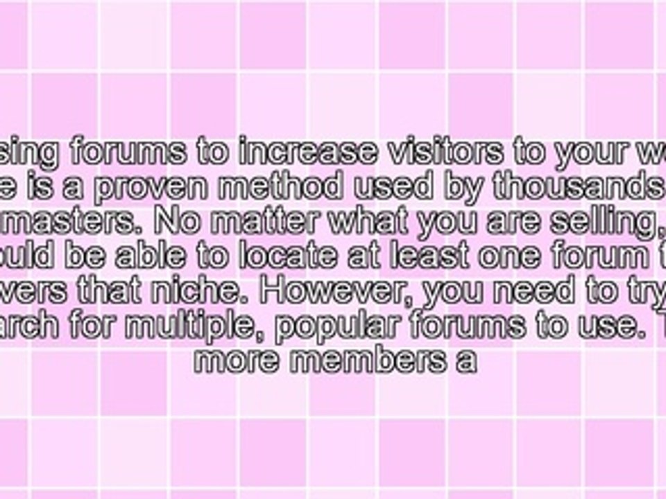 Using Internet Forums To Generate Site Traffic