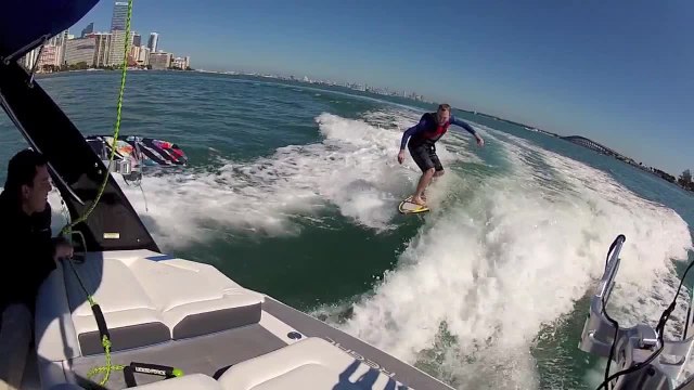Wakesurfing Behind Volvo Penta's Forward Drive